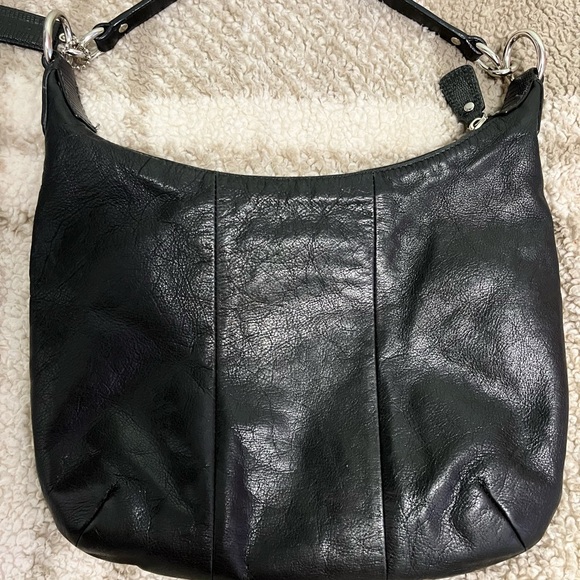 COACH Kristin Black Leather Hobo Shoulder Purse Handbag Satchel - Picture 3 of 9